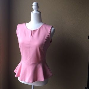 NY & Co • PINK PEPLUM SPLIT COLLAR - NEVER WORN